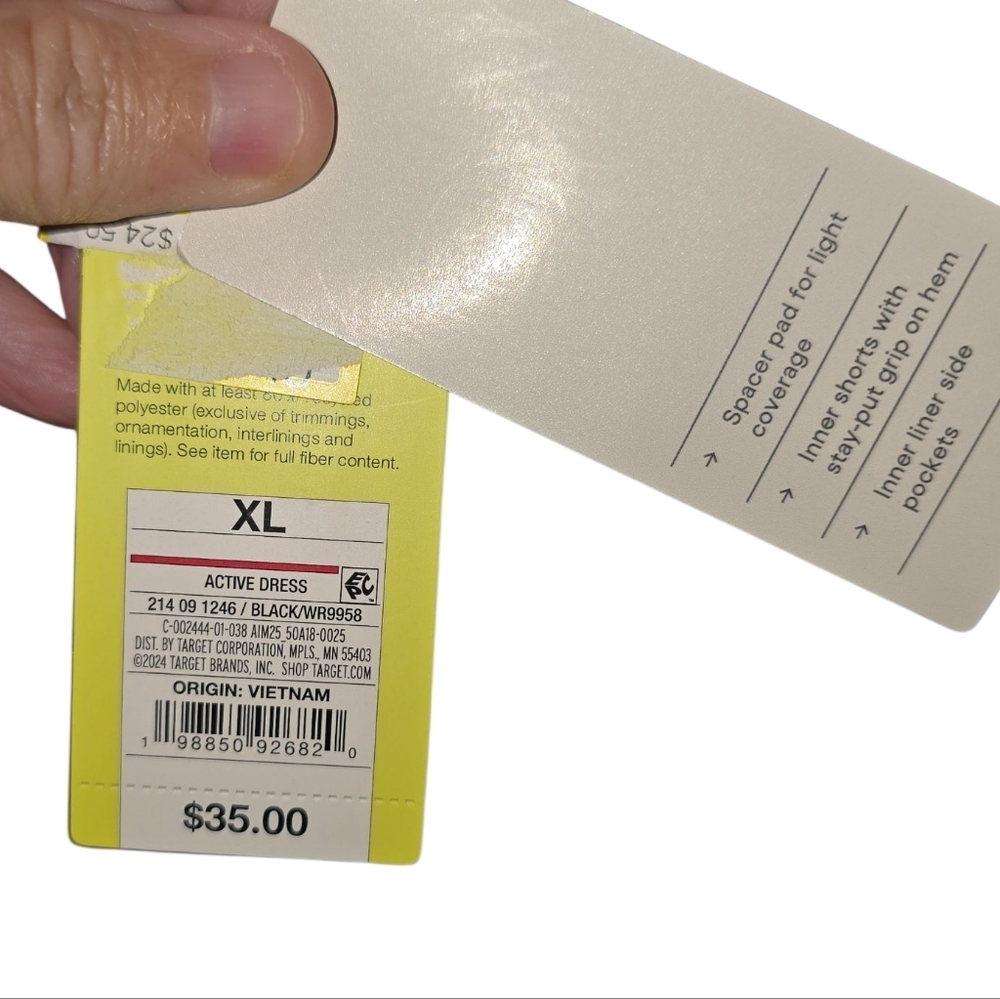 Womens All In Motion Black Criss Cross Back Athletic Dress, XL, NWT!!! - Picture 3 of 4